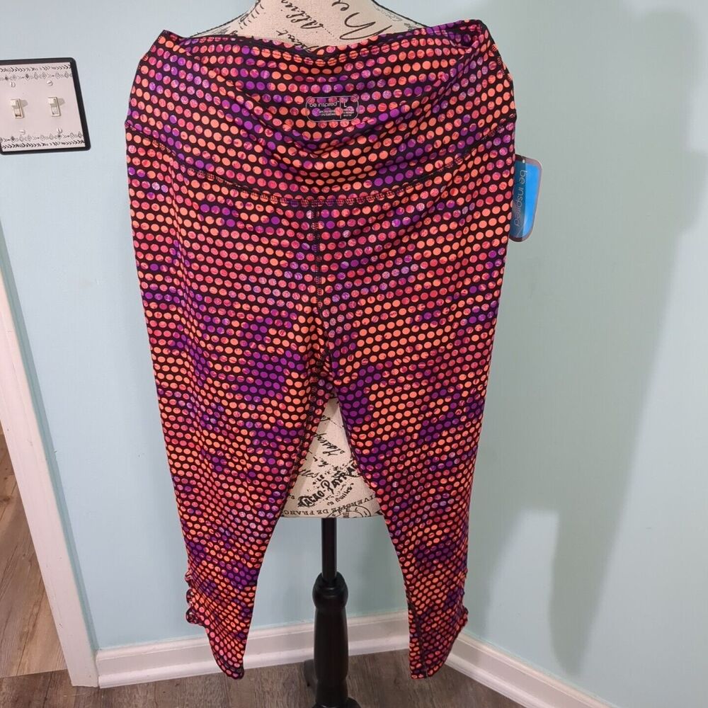 Be Inspired Athletic Yoga Legging Capri Pants Slip On Size Large Pink new